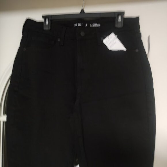 New Old Navy Black O.G. Straight High Rise Jeans Size Women's 12 Tall - Picture 2 of 3